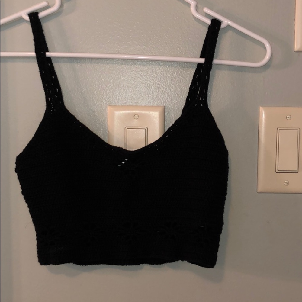 FREE PEOPLE CROCHET CROP TOP